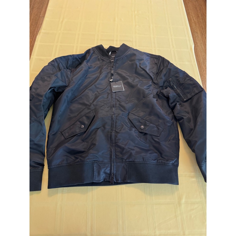 Awearness Kenneth Cole Mens Black Bomber Jacket Modern Fit Size M NWT
